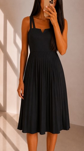 Midikleid damen neu schwarz - midikleid,