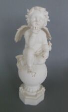 Engel sitzend Grabengel weiß 28cm hoch Polyresin Verarbeitung Farbfehler Nr. B 1