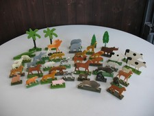 Flachfiguren 42 Tiere Zoo/ Bauernhof Holz DDR Spielzeug Erzgebirge