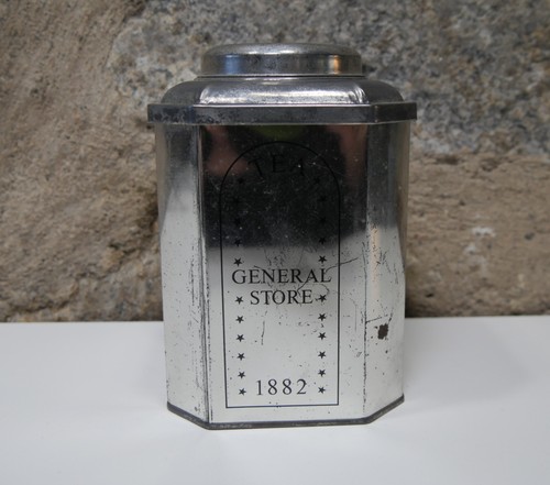 Vintage silberfarbige tee dose - silberfarbige,