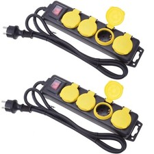 2x Steckdosenleiste 4-fach