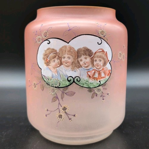 Antike glas vase mit kindern - antike,