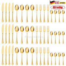 48 teilig Besteckset Edelstahl für 12 Personen Besteck Tafelbesteck Essbesteck