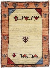 Original Perserteppich Gabbeh Ghashghai Orientteppich 107 cm x 78 cm  Alt Natur