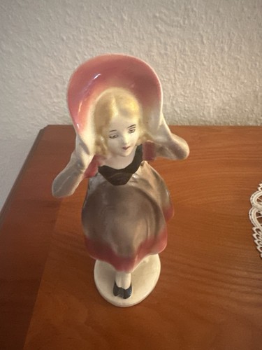 Porzellan figur dame - dame, bunt