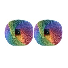 2x Regenbogen Wolle Garn Bunt