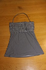 TANKINI OBERTEIL TOP  GRÖSSE 44 SCHWARZ WEISS KARIERT BRUSTTEIL GESMOKT NEXT