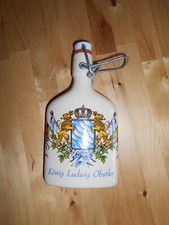 König Ludwig Obstler Flasche (leer) mit Wappen, Flachmann, Schnappverschluss