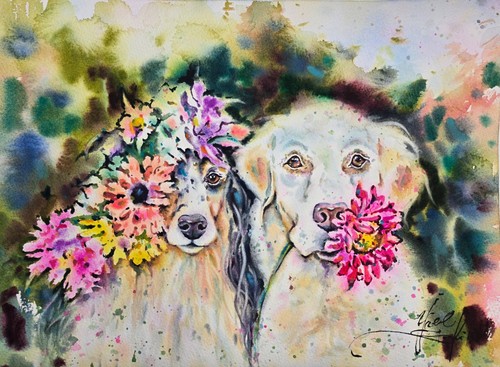 Original zwei hunde - hunde, mit