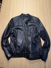 BELSTAFF  V-Racer Herren Lederjacke Gr. 52 schwarz -Made In Italy-