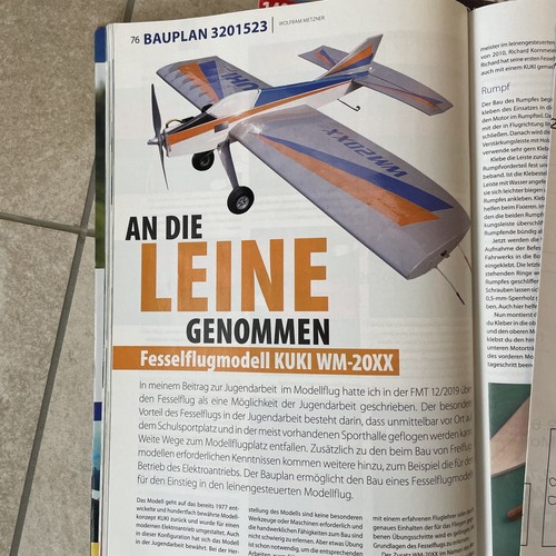 Bauplan für fesselflugzeug - bauplan,