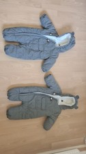 2 Baby Overalls mit Kapuze 68