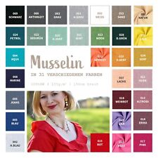 Musselin uni Baumwolle Meterware - Double Gauze - Windelstoff - Mulltuch 