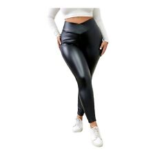Lack-Optik Leggings Leggins Jegging Leder-Optik Hohe Taille High-Waist 34-52