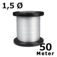 50 Meter Rolle Perlonseil 1,5 mm Ø glasklar - Bilderschienen Galerieschienen