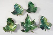 N86P36- 5x Gabriella Gabrini Padua Kunst Schale Blattform Email auf Kupfer sign.