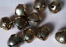 10 Schellen Glöckchen Messing Glocken 15 mm Basteln  GEBRAUCHT