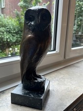 Kurt Arentz Bronze Skulptur Eule, 36,5cm, 143/199, auf Marmorsockel, signiert