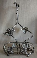 Weinflaschenhalter versilbert schön verziert mit Weintrauben für 2 Flaschen