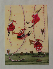 Postkarten Wichtel Weihnachten Silke Leffler Schnüre Seile Herz lustig