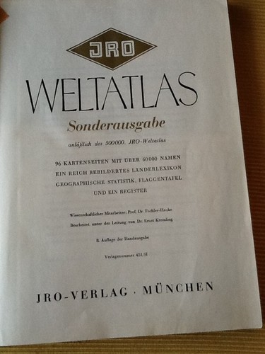 Jro großer weltatlas - großer,
