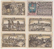 6 Banknoten Notgeld Stadt