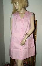 HAUSKLEID Schürze Kittel Kleiderschürze Kasack PE/Cotton rosa Riegel neu 44