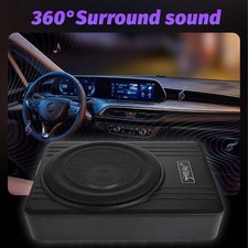 12V 10'' 600W Under-Seat Active Subwoofer Audio Lautsprecher Bass Amp Sub Box XY