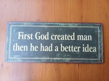 Metallschild Blechschild Deko Tür mit Spruch rustikal