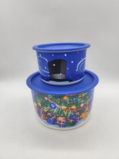 2x Tupperware Bingo / One Touch Behälter Weihnachten, Keksdose Set