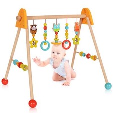 Spielbogen Holz Trapez Spielcenter Baby-Gym Motorik Spielzeug Höhenverstellbar