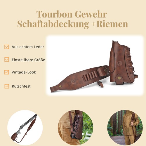 Tourbon leder gewehrriemen - tourbon,