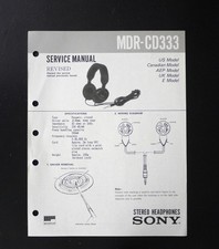 Original SONY MDR-CD333 Headphones/Kopfhörer Service Manual S25