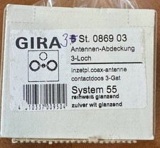 Gira 086903 System E2 55 Abdeckung Antennendose SAT TV Radio Reinweiß glänzend