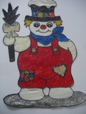 Window Color Fensterbild auf Folie Schneemann m. Latzhose