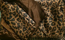 Edles Bettwäsche-Set im Satin-/Seidenlook – Braun & Leopard-Muster ,...