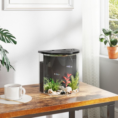 Pawhut aquarium nano - aquarium,, 3l