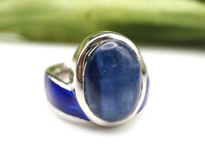 GOLDJUNGE69 * LA LUNA DESIGN EDELSTEIN RING (17) KYANIT OVAL 13mm 925er SILBER