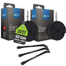 2x Schwalbe Fahrrad Schlauch SV17 40mm 28 Zoll (28/47-622/635) + Reifenheber