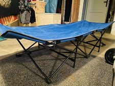 Stabile Faltliege Faltbett Blau Mit Alu Gestell Für Camping  Etc Sehr Robust Top