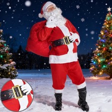 6-teiliges Weihnachtsmann Kostüm Nikolauskostüm für Herren Weihnachtskostüm