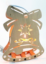 Lichterbogen Fensterhänger Kerzen Natur Holz 1 flg. Glocke Ø 27 x 5,4  cm