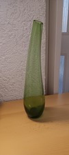 schlanke hohe Glas Vase grünes Glas leicht gebogen ca. 33 cm hoch