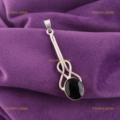 Sterling silber oval schwarzer - silber,