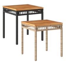 Gartentisch Poly Rattan Holz