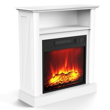 Elektrokamin Elektrischer Kamin 2000W LED Flamme Mit LED Flammeneffekt Time Weiß