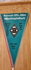 BORUSSIA MÖNCHENGLADBACH Wimpel Plastik Original 70er Jahre 14,5 x 26 cm, Kirmes