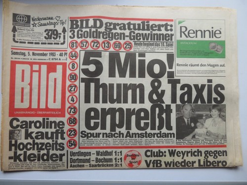 Bild zeitung 1983 - zeitung, 5.11.1983,