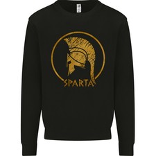 Gold Sparta Helm Fitnessstudio Bodybuilding Training Herren Sweatshirt Pullover