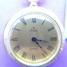 niedliche DAMEN TASCHENUHR, "Stowa", vergoldet, gute Funktion, ca. 1975